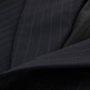 Pin Striped Wool Three Button Suit - Black