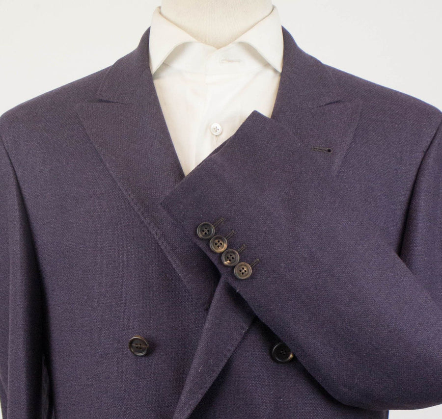 Cashmere Blend Double Breasted Sport Coat - Purple