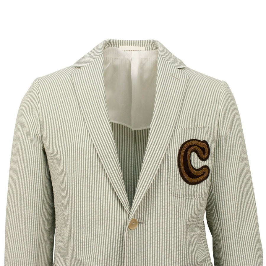 Drop 8 Striped Two Button Cotton Sport Coat - Light Green