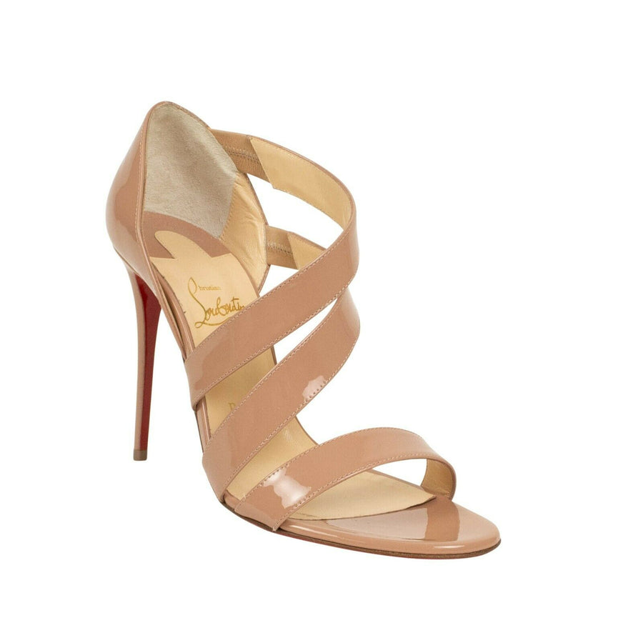 World Copine Patent Strappy 100mm Pumps - Nude