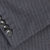 Pinstriped Wool Two Button Suit - Heather Grey