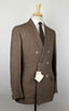 Birdseye Wool Blend Double Breasted Suit - Brown