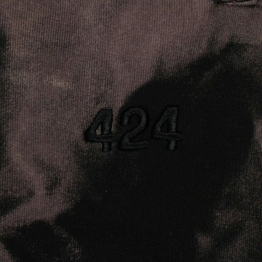Tie Dye Cotton Sweatpants - Black
