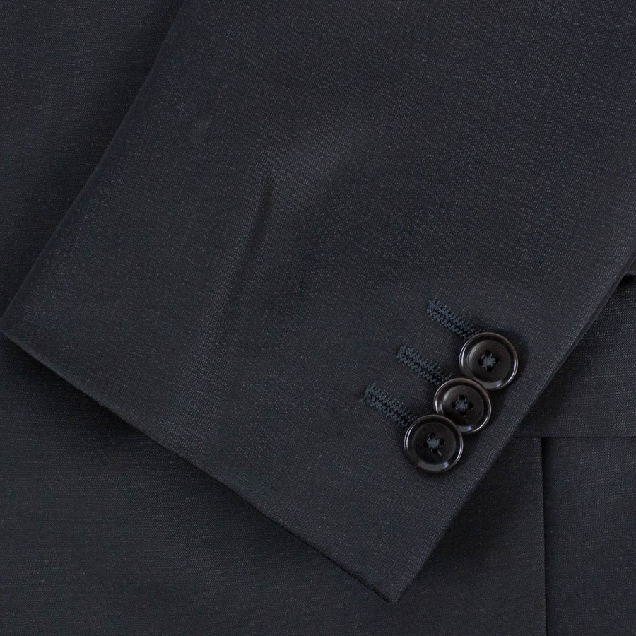 Drop 8 Wool Blend Solid Two Button Suit - Black