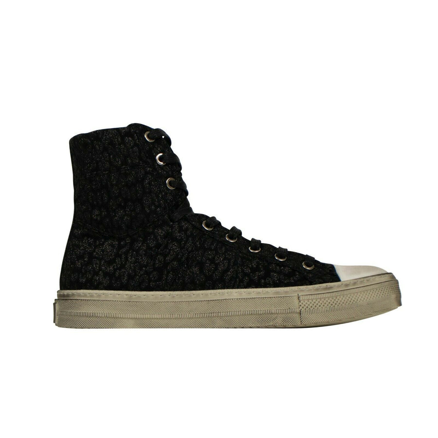 Men's Amiri Sunset Vintage Leopard Print High Top Sneakers - Black