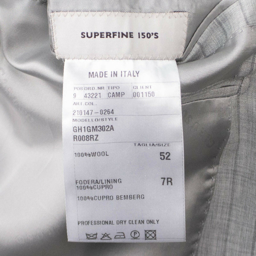 Drop 7 Striped Wool 3 Roll 2 Button Slim/Trim Fit - Light Gray