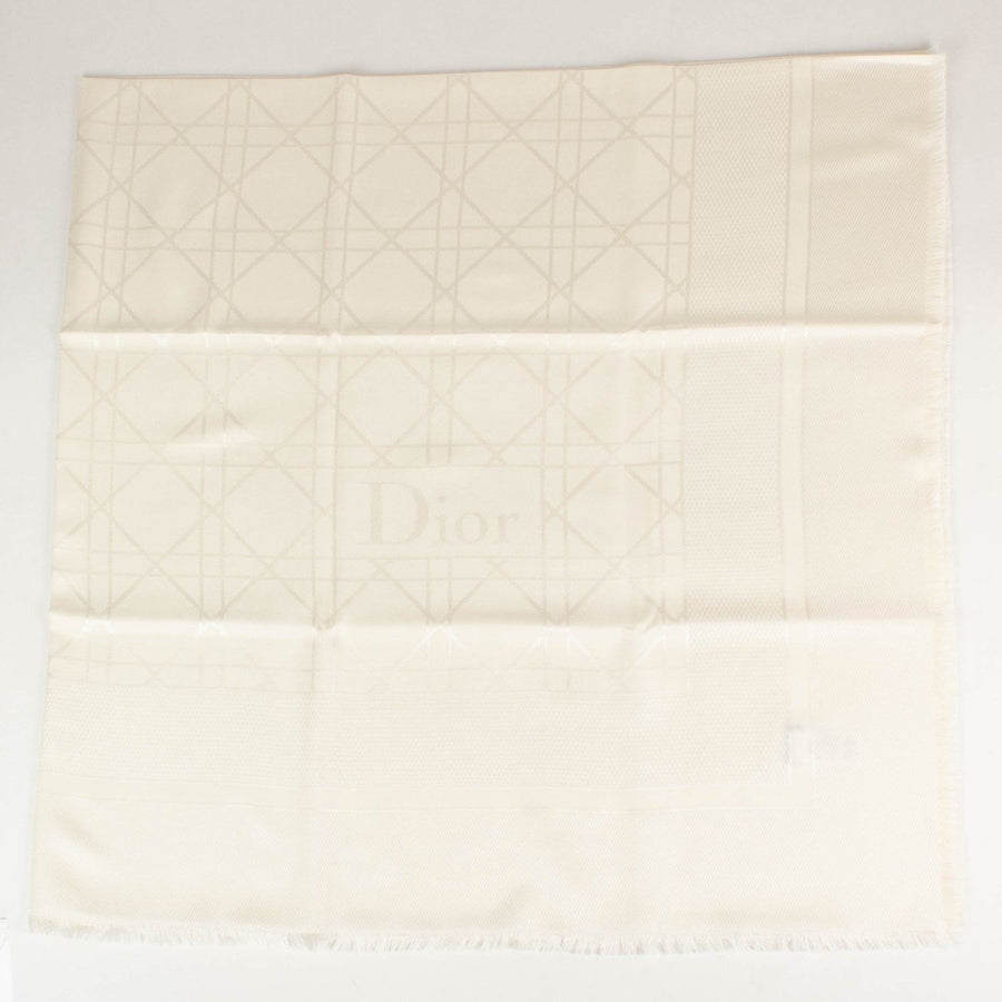 Dior Cannage Silk-Wool Scarf - Ivory
