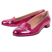 Metallic Leather Applique Loafer Flats - Pink