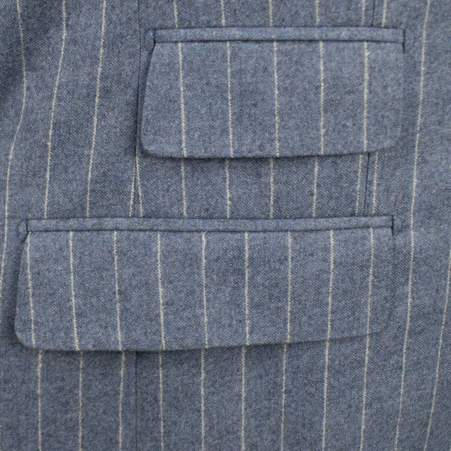 Drop 7 3 Roll 2 Button Trim Fit Wool Suit - Blue