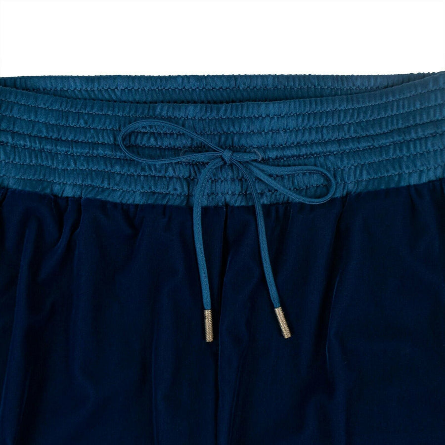 Velvet Equestrian Track Pants - Blue