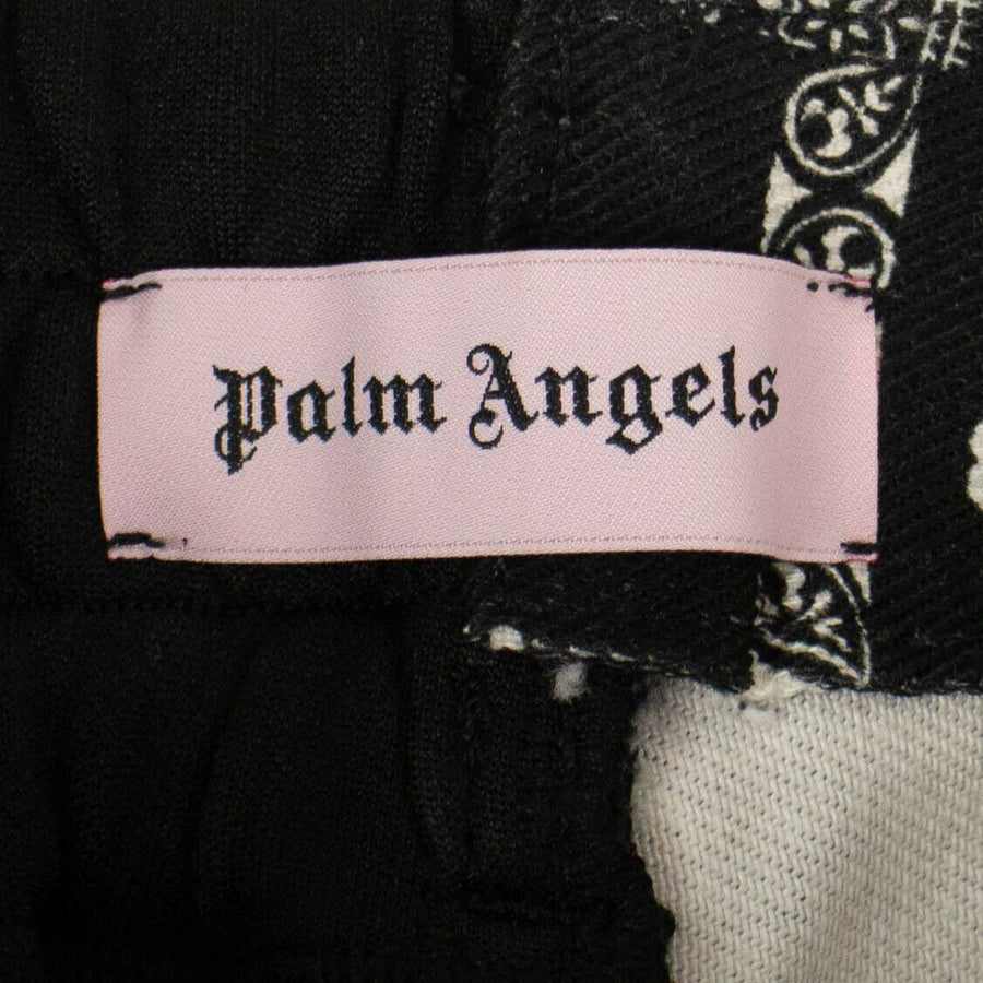 Split Bandana Denim Classic Track Pants - Black