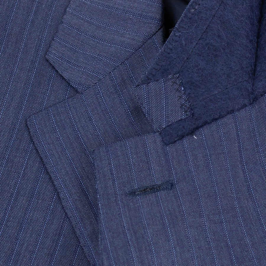 Drop 7 Wool Three Roll Two Button Suit - Navy Blue