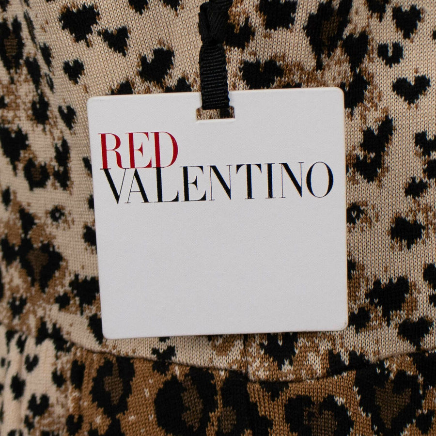 Fit And Flare Leopard Print Sleeveless Dress - Brown