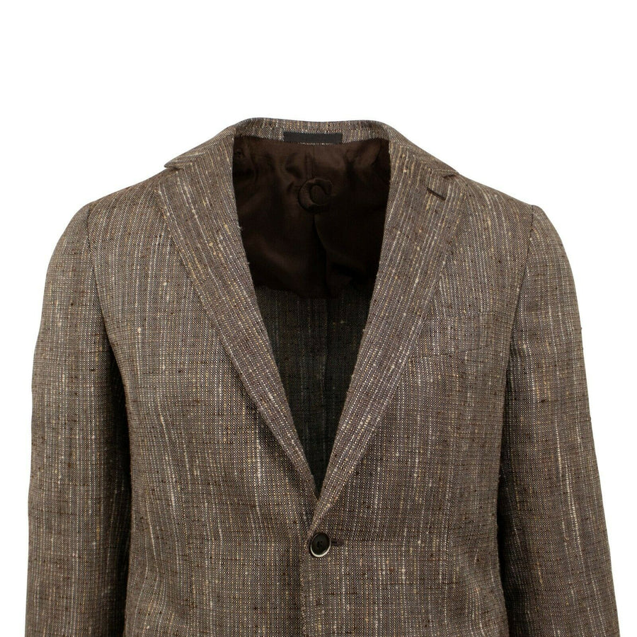 Drop 8 Two Button Tweed Silk Blend Sport Coat - Brown