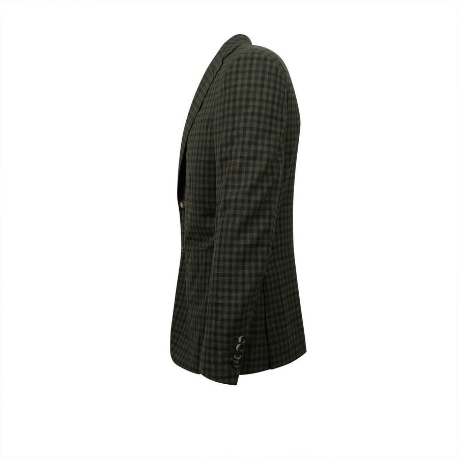 Drop 8 Check Two Button Wool Blend Sport Coat - Green