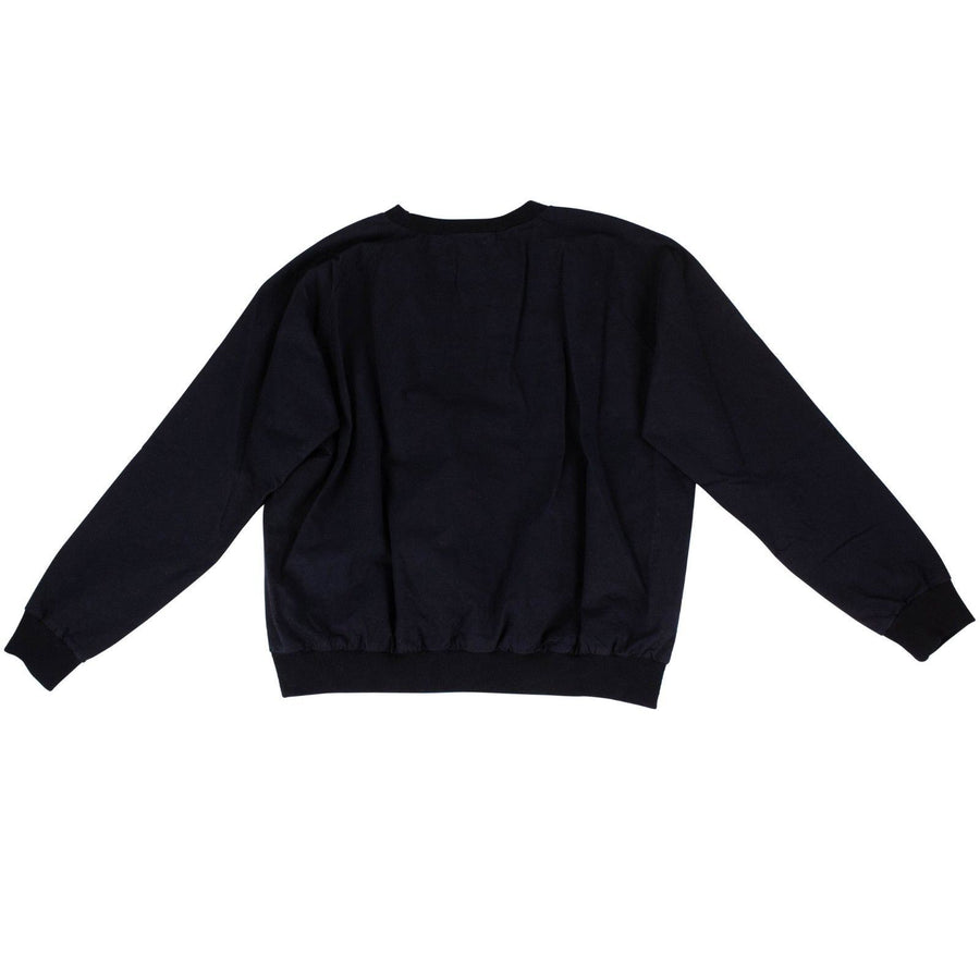 Cotton With Pockets Lined Pullover Sweater - Navy