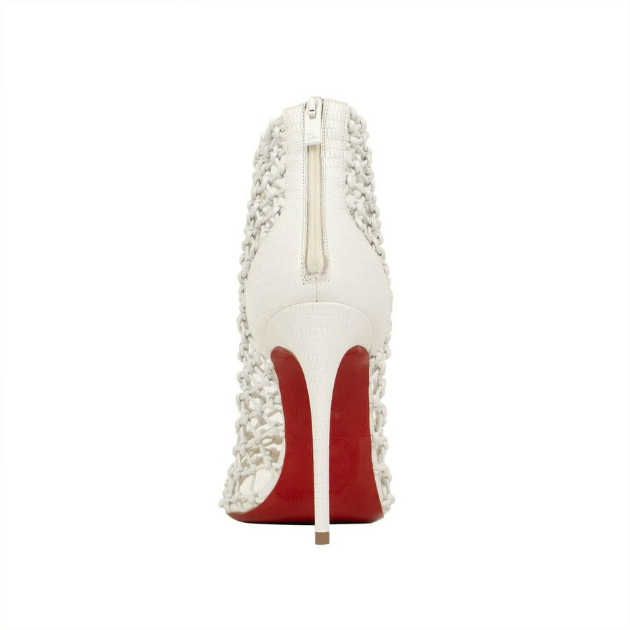 'Corfou' 100mm Ankle Boots Pumps Heels - White