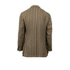 Striped 3 Roll 2 Button Silk Blend Sport Coat - Brown