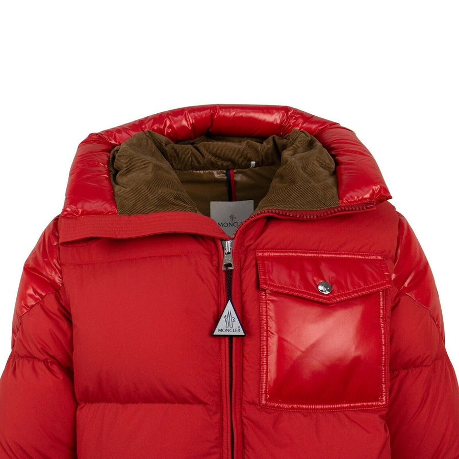 'Eloy' Accent Down Filled Quilted Puffer Coat - Red
