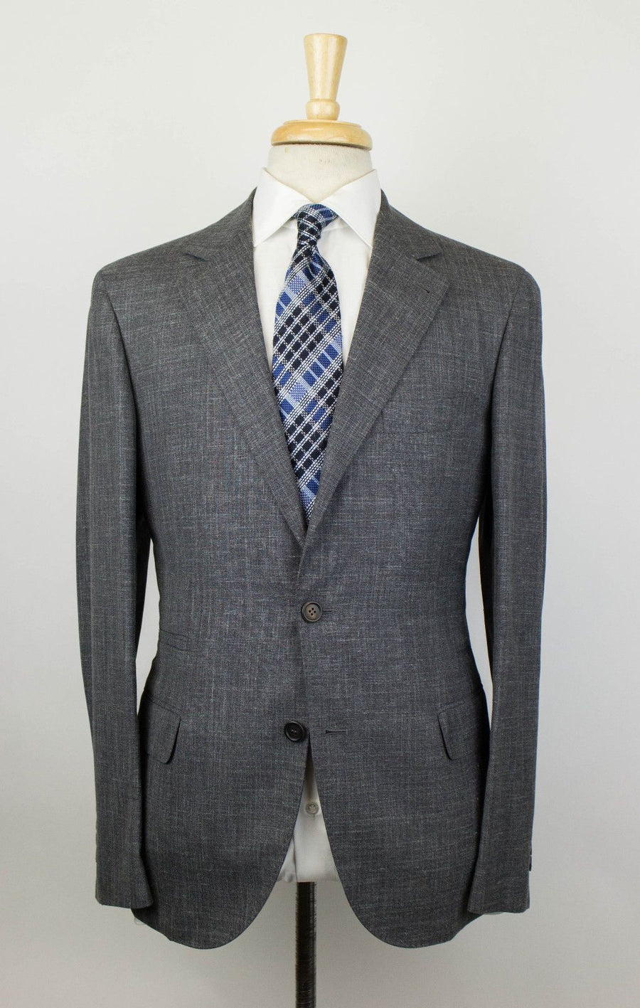 Wool Blend 3 Roll 2 Button Sport Coat - Gray