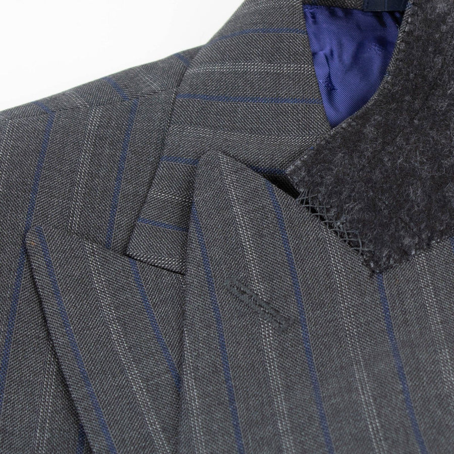 Drop 6 Multi Striped Wool Double-Breasted Suit - Heather Grey