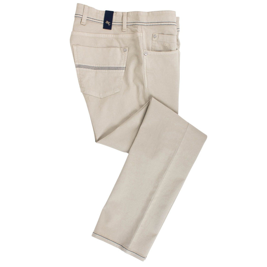 Beige Cotton Blend Pants
