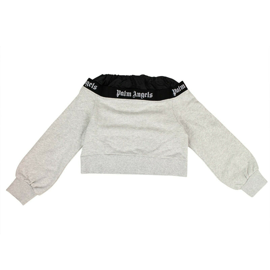 Toggled Fastened Cropped Sweatshirt - Gray