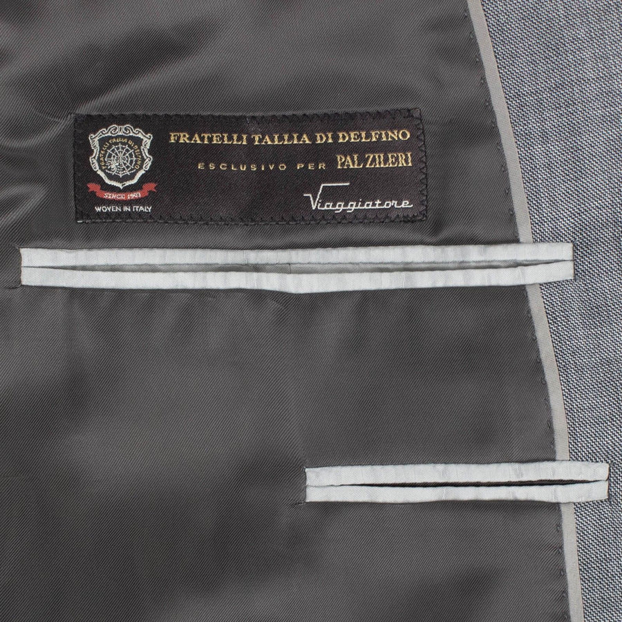 Drop 7 Solid Wool Two Button Suit - Light Gray