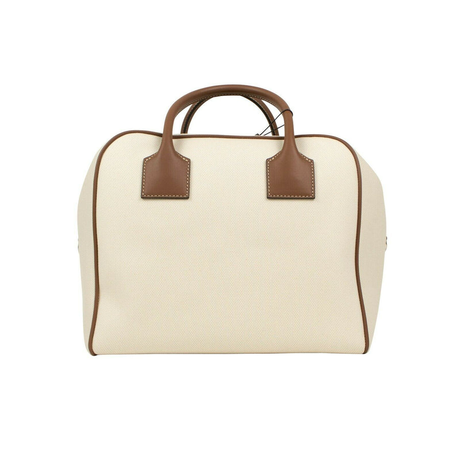 Cotton Horseferry Print Canvas Cube Bag - Beige