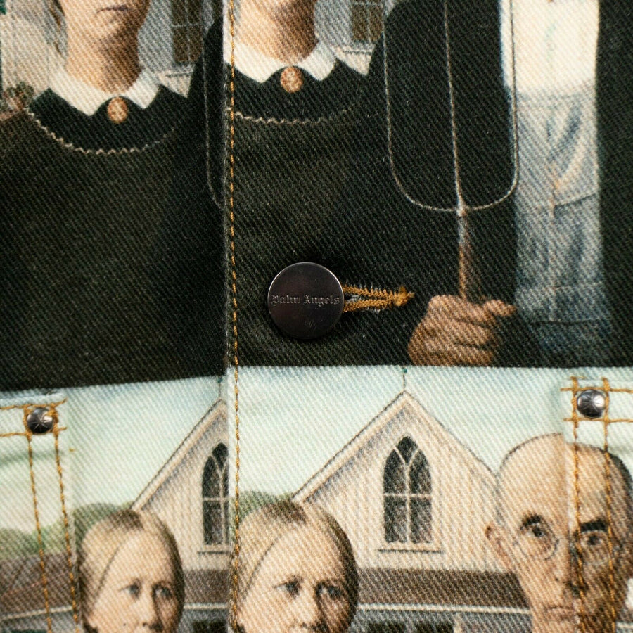 Cotton American Gothic Picture Work Jacket - Black