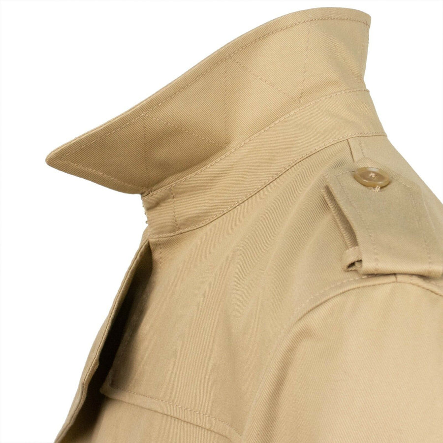 Double Breasted Cotton Trench Coat - Beige