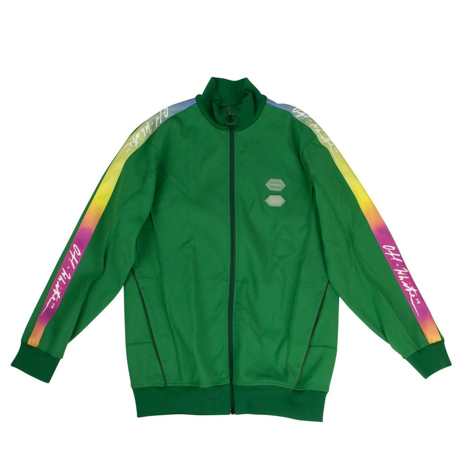 Zip Up Logo Stripe Track Jacket - Green