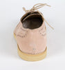 Suede Leather Wingtip Oxfords - Light Pink