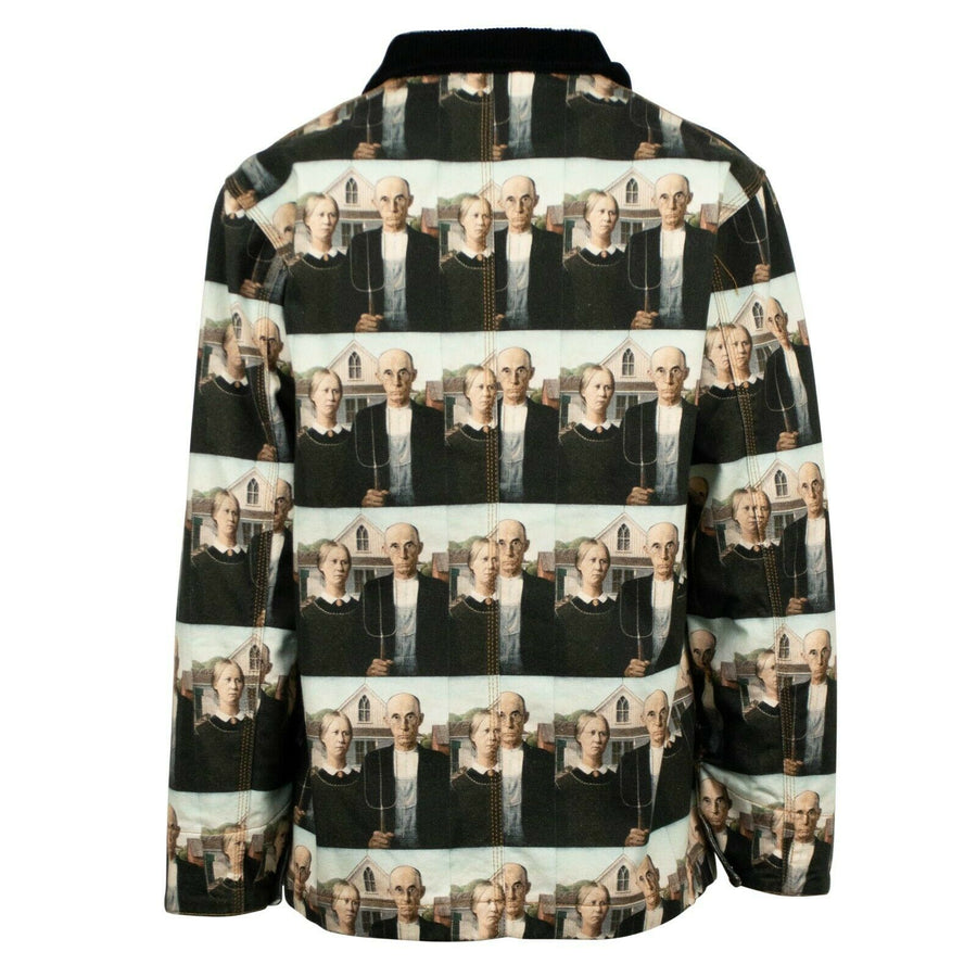 Cotton American Gothic Picture Work Jacket - Black