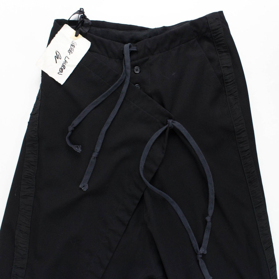 Single Warrior Drop Crotch Tuxedo Lounge Pants - Black