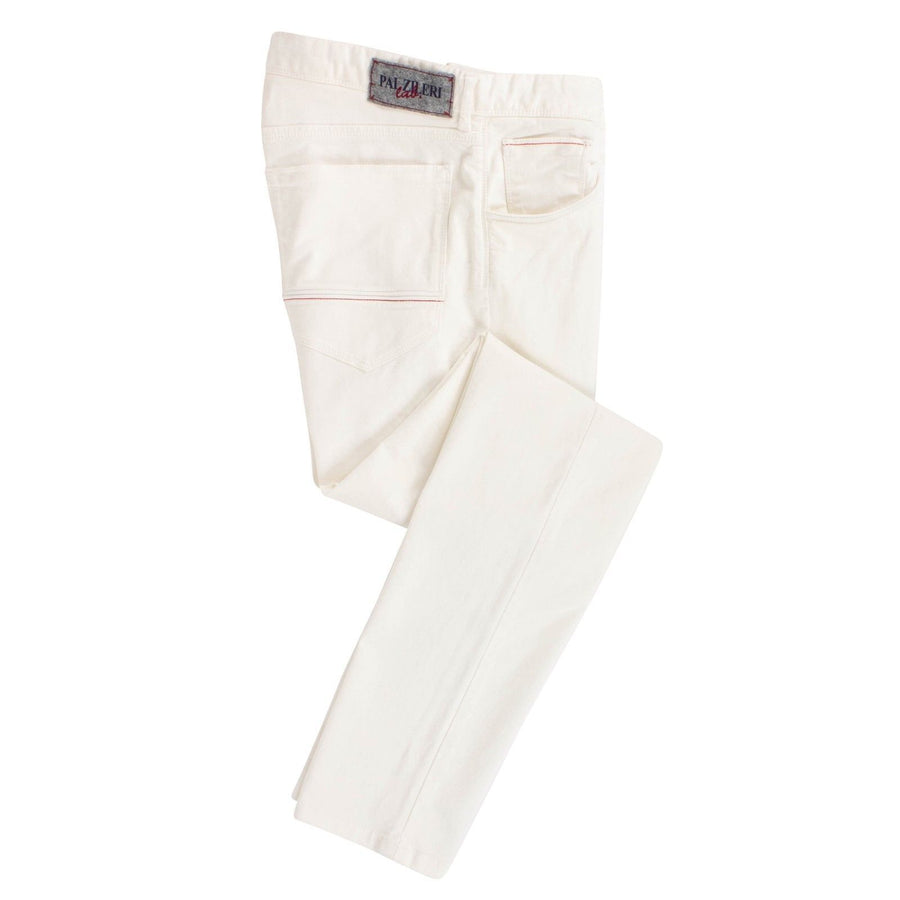 White Cotton Blend  Jeans Pants
