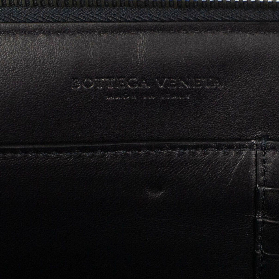 Leather Urbandoc In Tartan Dots Document Case - Blue