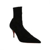 'Sandrine' Stretch Ankle Boots - Black