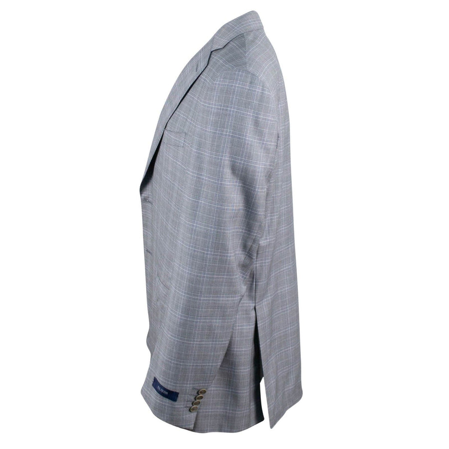 Drop 6 Plaid Check Wool Two Button Suit - Gray
