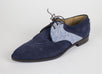 Suede & Canvas Apron Toe Oxfords - Blue