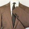 Wool Blend Twill 3/2 Button Suit - Brown