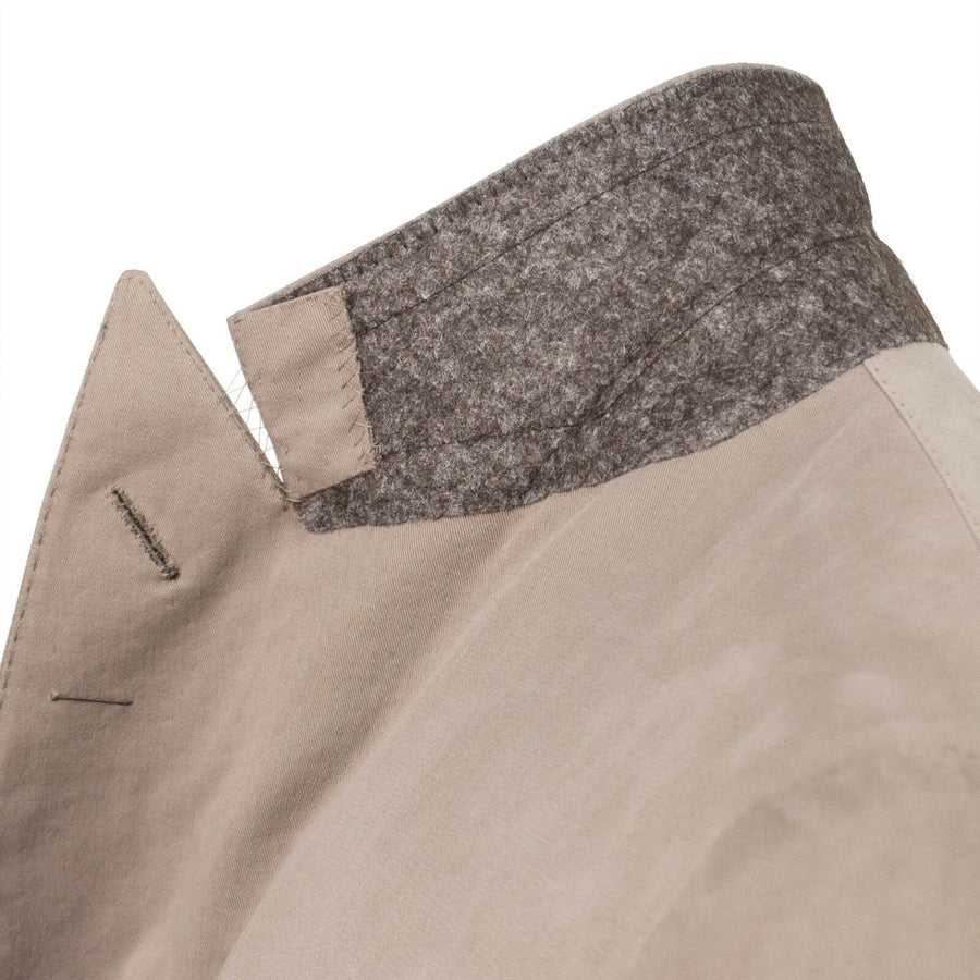 Drop 8 Cotton Blend Double Breasted Slim Fit Suit - Tan