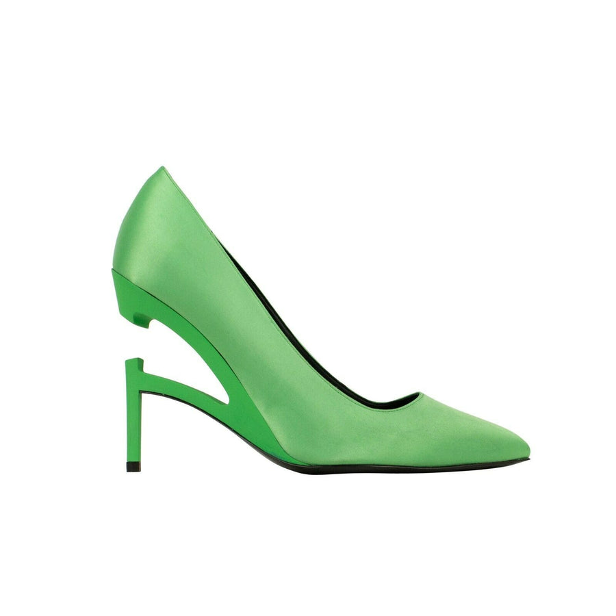 Satin 'Broken Heel' Heels - Green