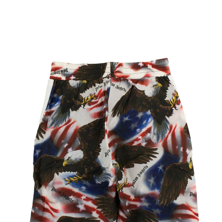 Eagle Print Loose Fit Polyamide Track Pants