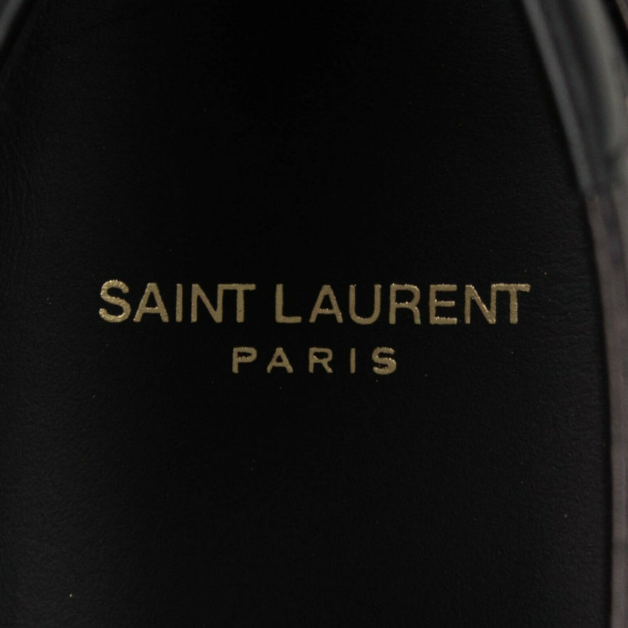 Men's Leather Studded Slip On Sneakers - Black