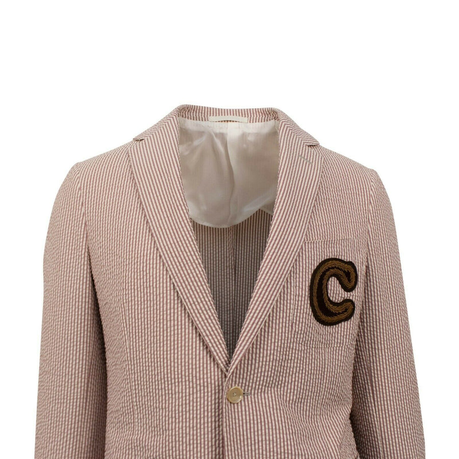 Drop 8 Striped Two Button Cotton Sport Coat - Red