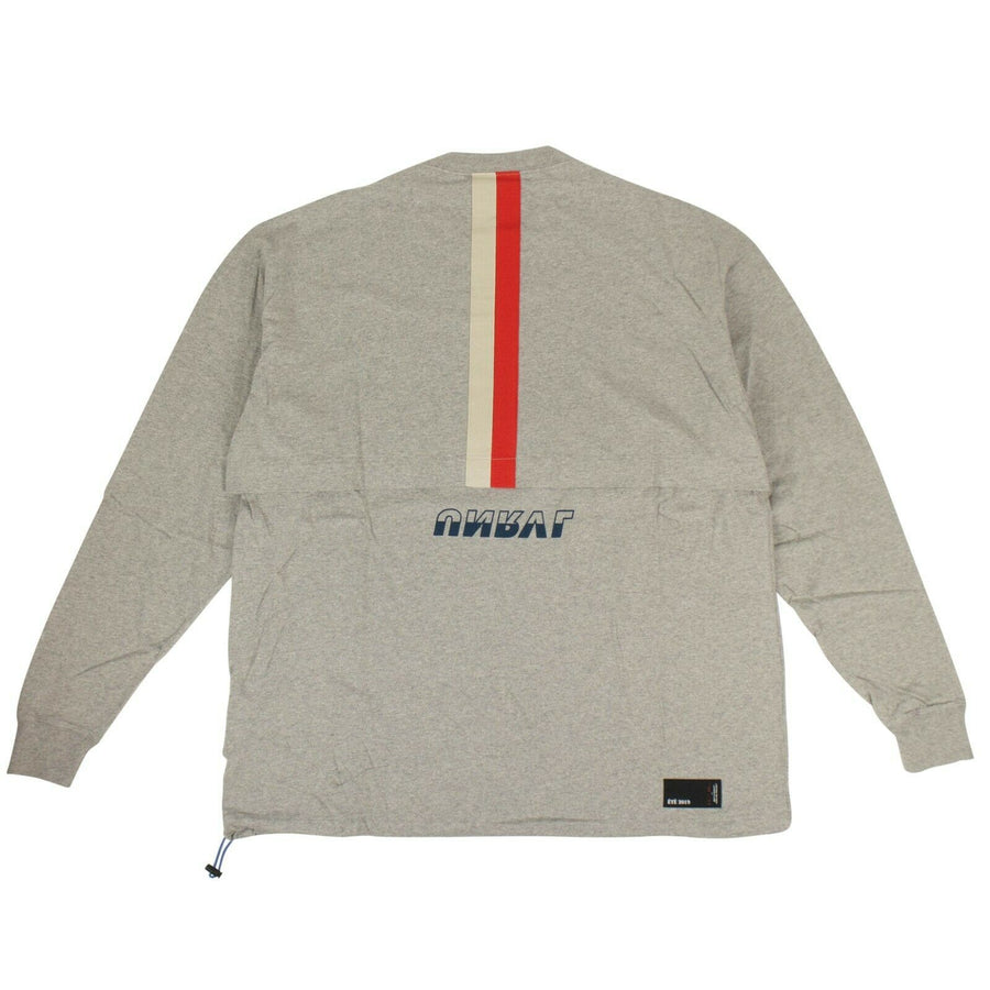 Cotton Drawstring Long Sleeve T-Shirt - Gray