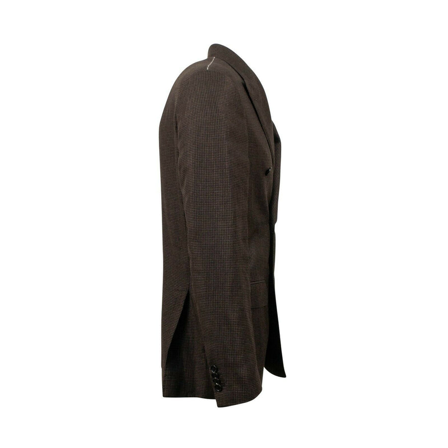 Drop 8 Houndstooth Double Breasted Wool Blend Sport Coat - Brown
