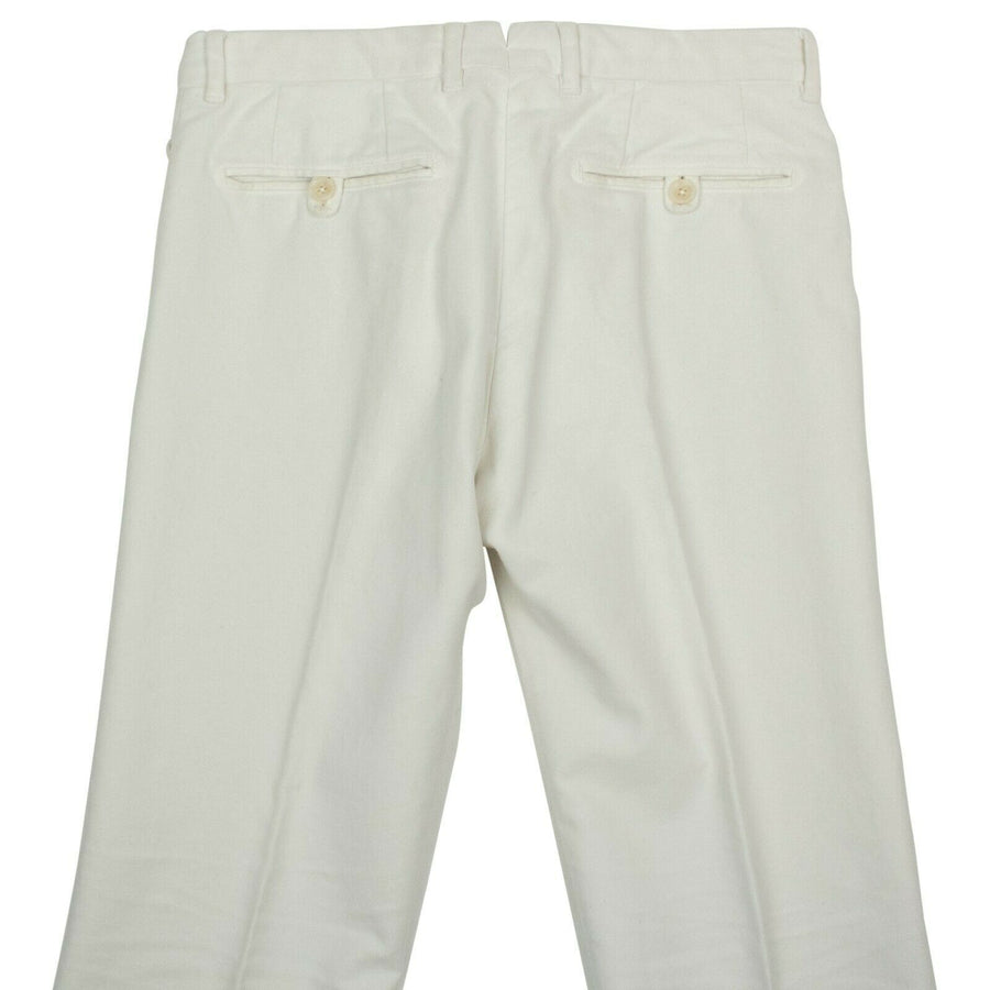 Cotton Blend Suede Pants - Beige