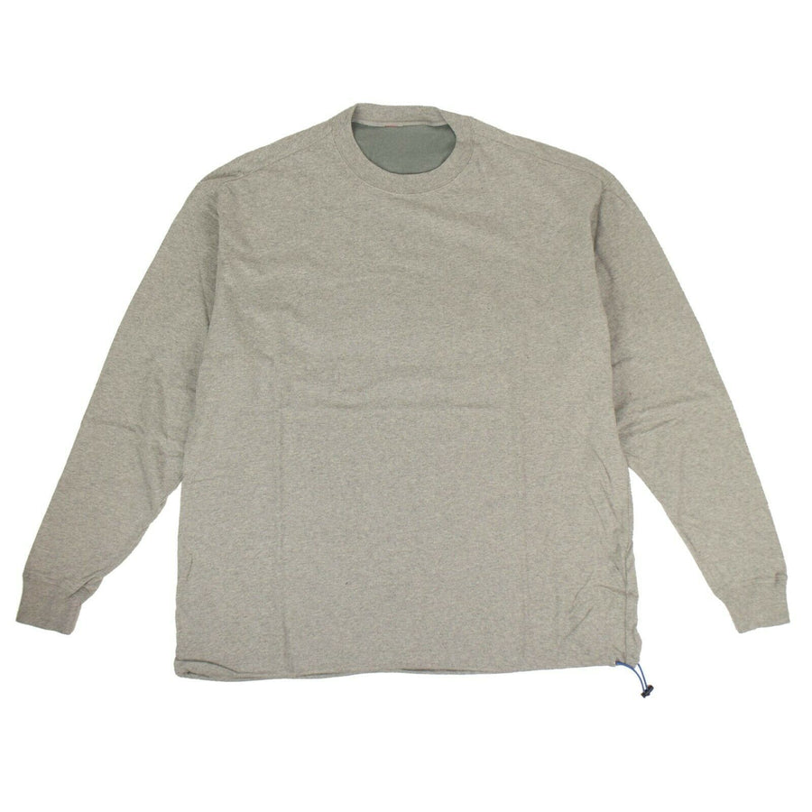 Cotton Drawstring Long Sleeve T-Shirt - Gray